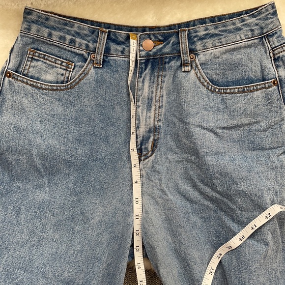 Forever 21 Culottes Raw Hem High Waisted Wide Jeans L Large Gaucho Pants - Picture 10 of 12